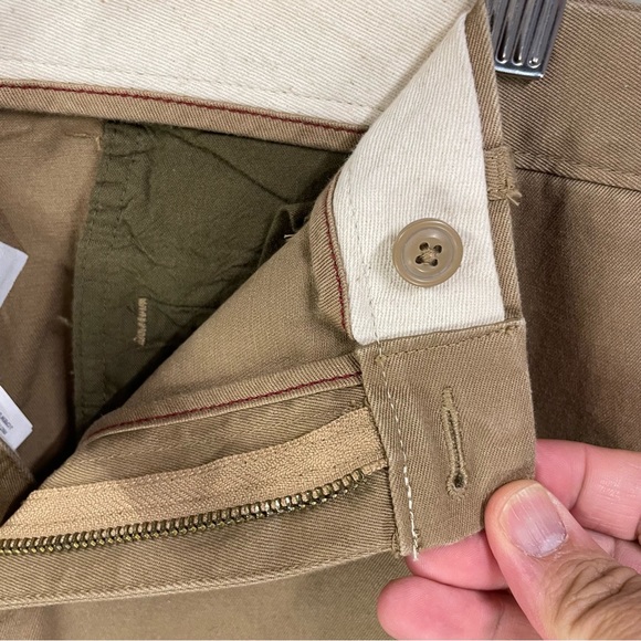 JCREW - Mens Stretch Khakis, Brown Slacks, Size 34 x 30 - Picture 4 of 5